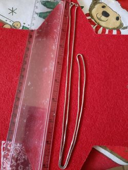 New Italian 30" Sterling silver stamped box chain necklace