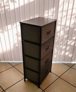 ღ 4 Removable Soft Gray Fabric Foldable Drawers Chest with Wood Top
