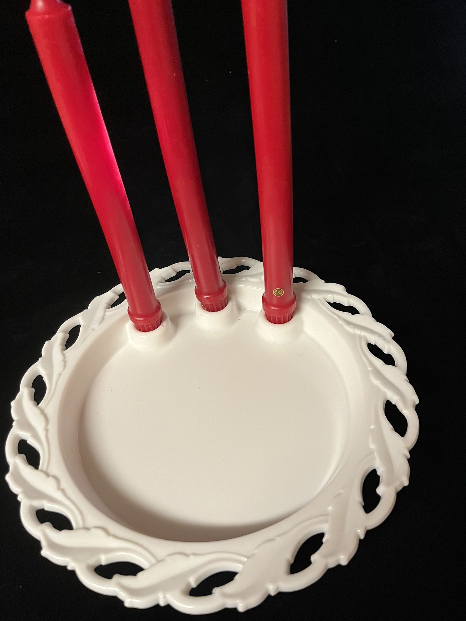 Imperial Glass Holly 3 Candle Centerpiece 