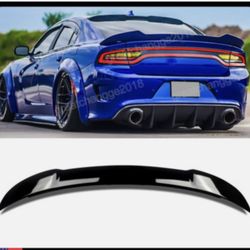 Dodge Charger 2011-2023 Gloss Black Hellcat Style Rear Trunk Spoiler Wing