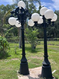 Gargoyle pole light and 4 arm pole light