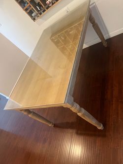 Dinner table with glass top