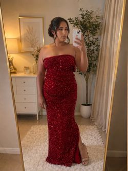 Red sequin dress