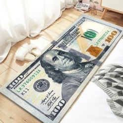 Currency Area Rug New 100 Dollar Bill