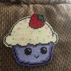 Handmade Strawberry Cupcake Magnet