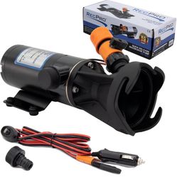 RecPro RV 12 Volt Macerator Pump | Portable 12GPM Sewage Waste Grinder | Dump Pump with Flexible Impeller for RVs, Motorhomes, and Campers