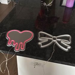 Neon Lights Pink Heart And Now