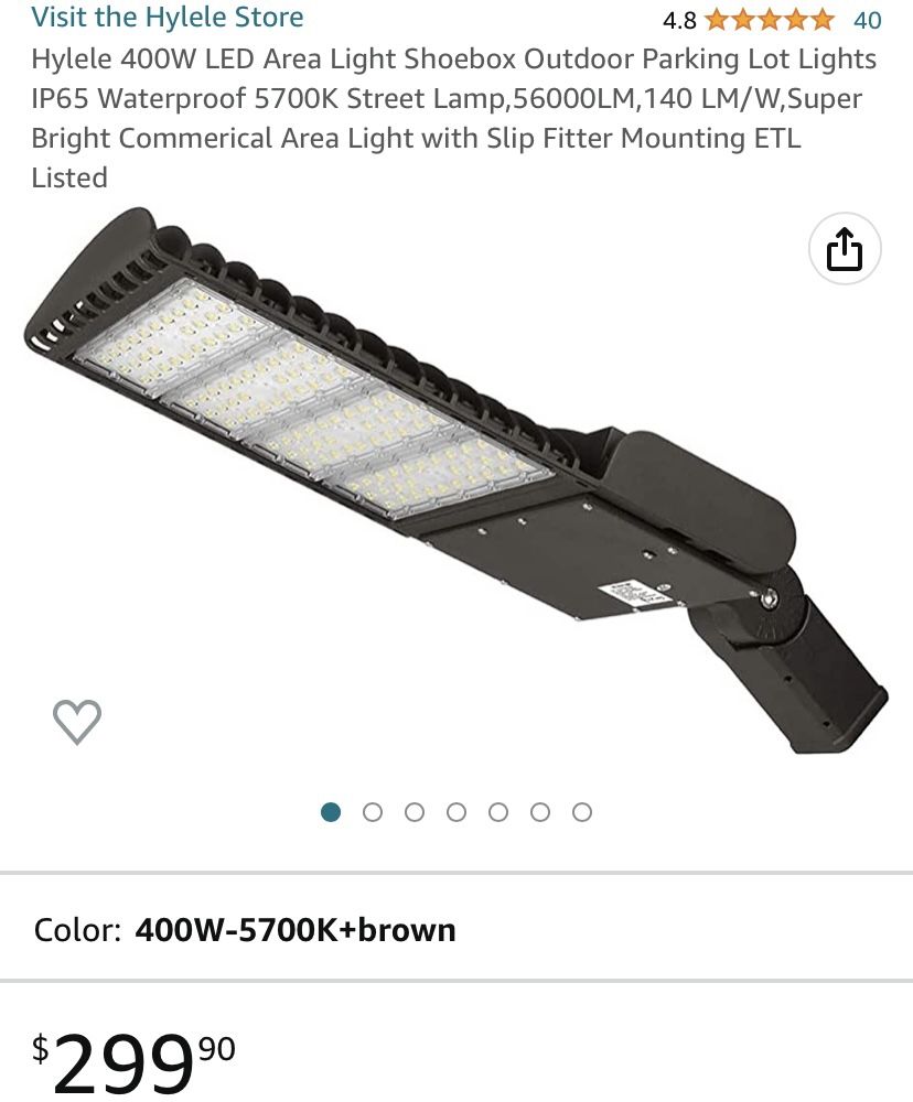 Hylele 400W LED Area Light Shoebox Outdoor Parking Lot Lights IP65 Waterproof 5700K Street Lamp,56000LM,140 LM/W,Super Bright Commerical Area Light wi