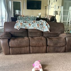 Living Room Dark Brown Sofa Set 