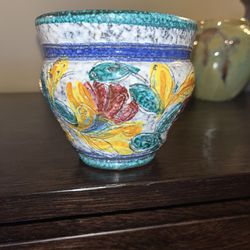 Vintage Italian Pottery Planter Pot Made in Italy Flowers