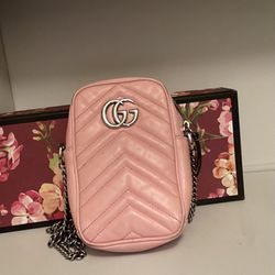 Authentic Pink Gucci Shoulder Bag 
