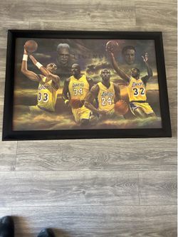 Los Angeles Lakers legends picture framed