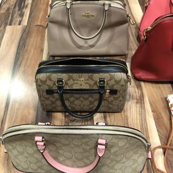 Variety of 8 satchel purses - Coach, Dooney & Burke, Ralph Lauren and Kate Spade