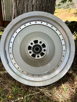 OEM Harley Davidson 16x3 Solid Disk Fat Boy Wheels - Matching Front & Rear Set (w/ Front Rotor)