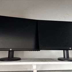 2 HP Monitors & logi Wireless Keyboard/Mouse - $50