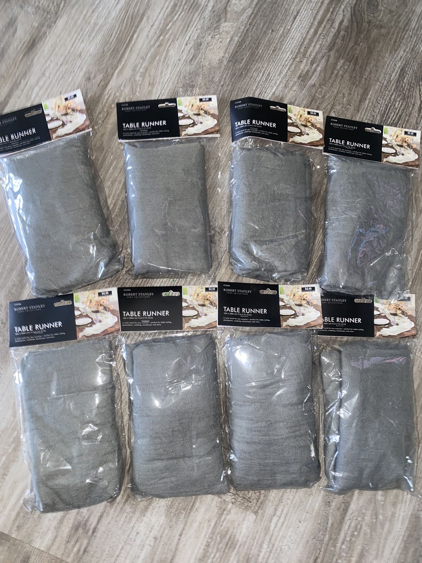 8 Grey Table Runners
