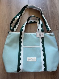 New Business & Pleasure Blue Green Cooler Insulated Tote Beach Bag