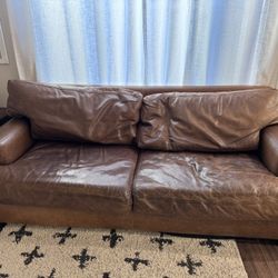 Leather Couch - Brown - $50
