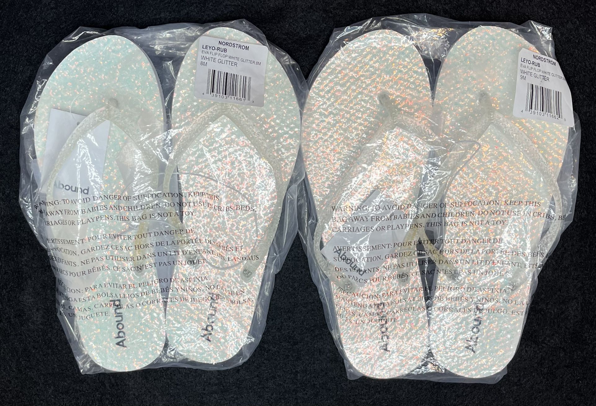 *NWT* Abound White Glitter Leyo-Rub Eva Flip Flop Womens Size 9