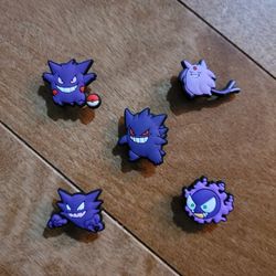 Lot Of 5 Gengar Croc Charms 