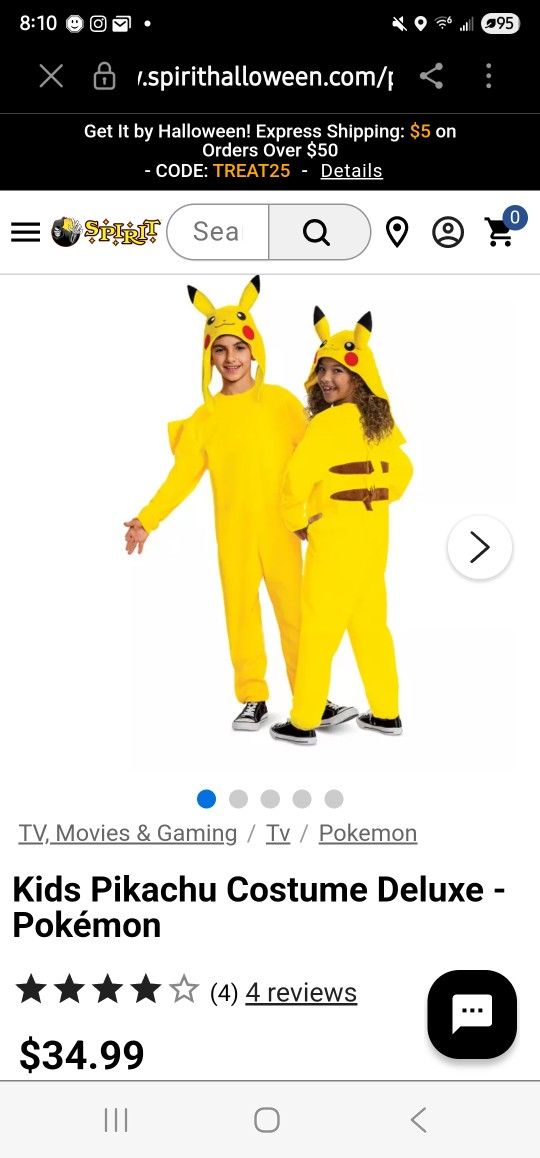 Kids Pikachu Halloween Costume Deluxe - Pokémon *Pick-up In Great Bridge*