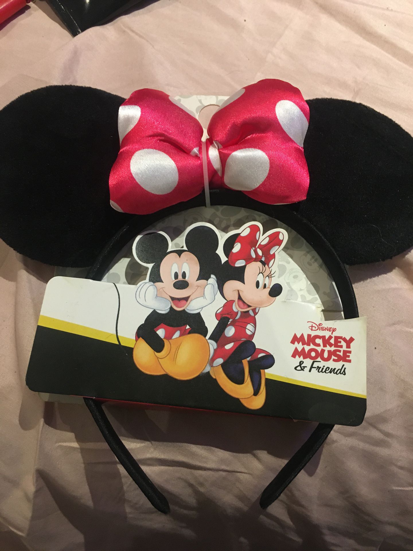 Minnie Mouse Hair band with Pink Bow