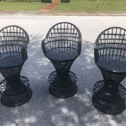 Vintage Mid Century Woodard Swivel Bar Stools 