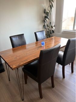 Restored wood table and chairs