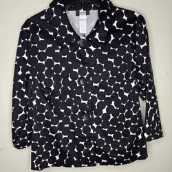 Studio 1940 Women's Vintage Black And White Polka Dot Jacket 