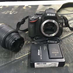 Nikon D5100 W/ 18-55mm Lens, 16.2MP Charger And Battery 