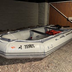 BRIS 12.5 ft Inflatable Boat Inflatable Fish Hunter & Person Inflatable Raft Boat