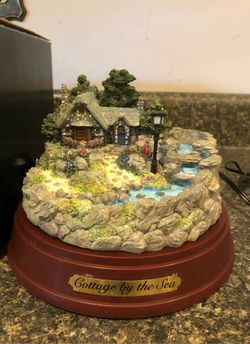 Thomas kinkade waterfall cottage by the sea new