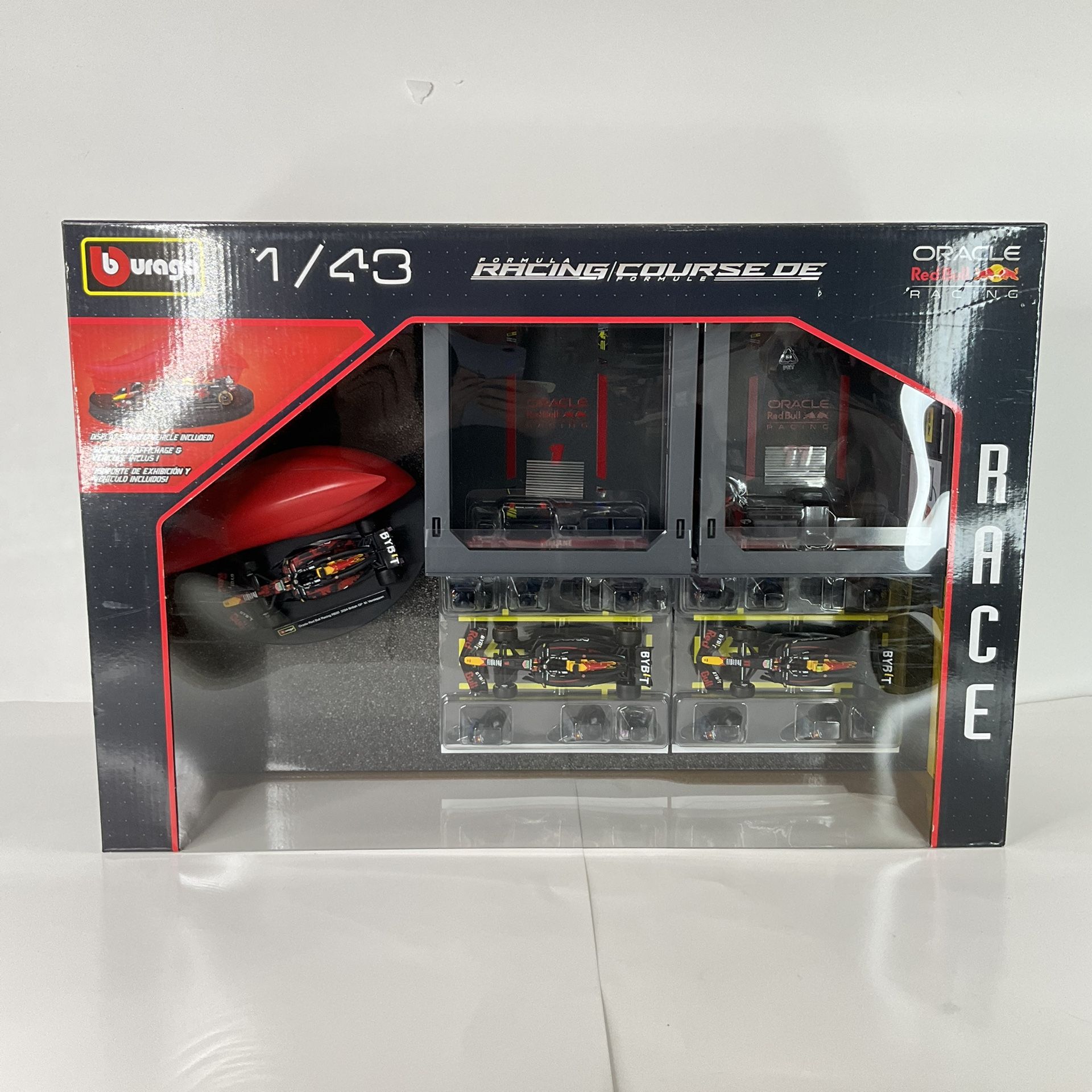 Burago 1/43 Formula Racing Red Bull Paddock Set - NEW