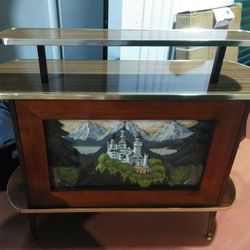 One-of-a-kind "Black Forest" Hand-carved, Hand-painted Bar