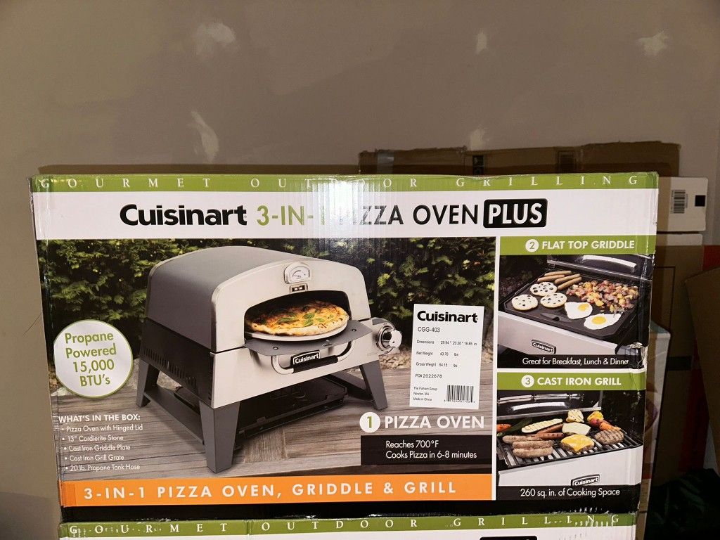 Cuisinart 3-1 Pizza Oven Griddle And Grill