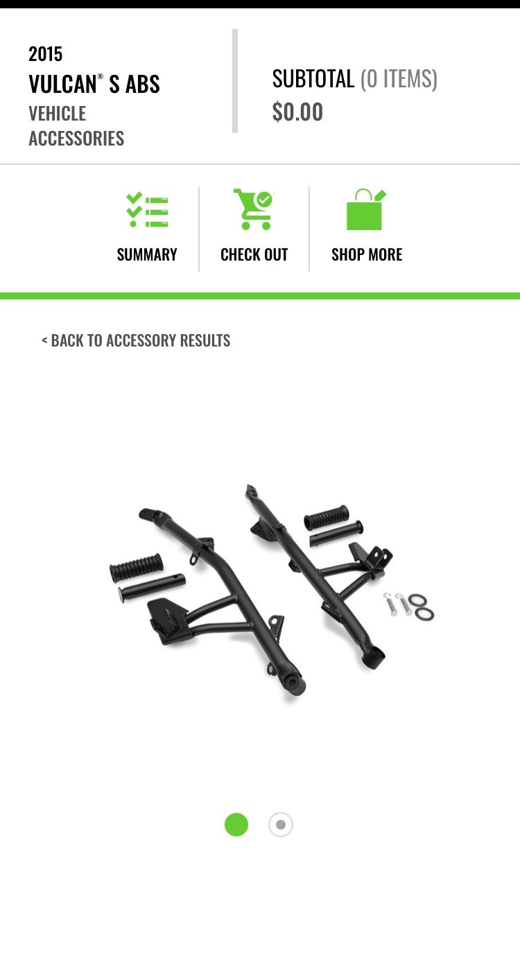 Kawasaki Vulcan S 650  OEM Part - Passenger Footpeg Set