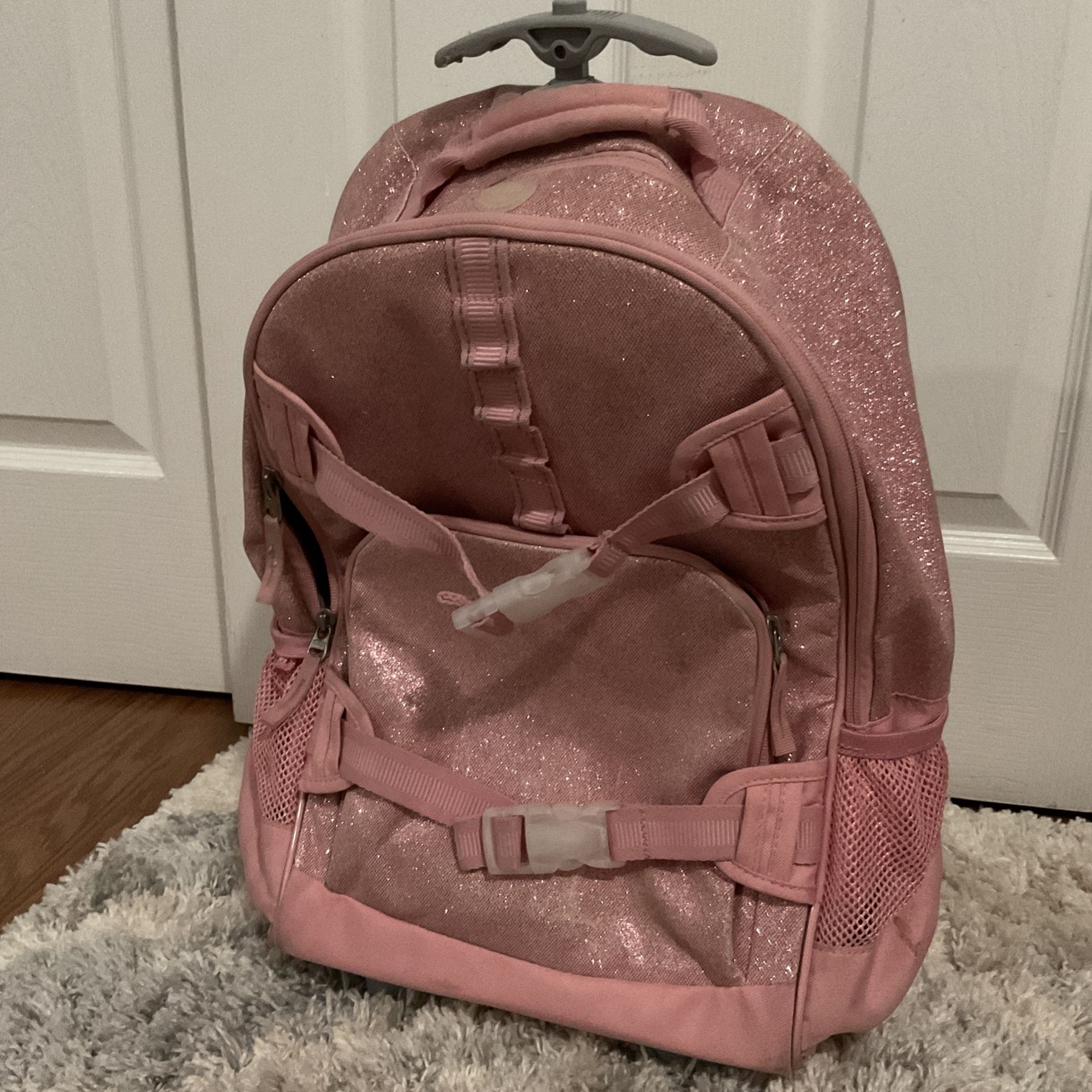 Used, Pottery Barn Kids Pink Glitter Backpack 