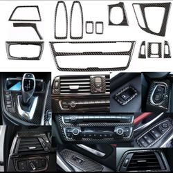 For BMW 3/ 4 Series F30 F32 F34 F36 2013-2019 Real Carbon Fiber Cover Trim Sticker