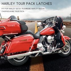 Tour Pak Pack Trunk Lid Latch with Keys Fit for Harley (Scarlet Red)