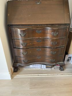 Antique Early 20th Century Walnut Secretary Desk