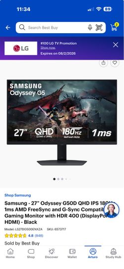 Samsung Odyssey G5 QHD IPS  1ms