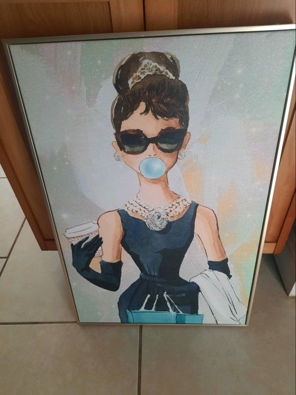 Audrey Hepburn hanging picture - $45