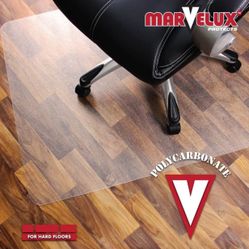 rvelux 35" x 47" Polycarbonate Chair Mat for Hard Floors and Very Low Pile Carpets with Anti Slip Ba