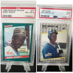 Ken Griffey JR. Barry Bonds ROOKIE CARD
