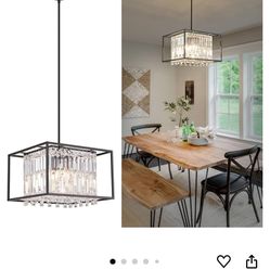 Crystal Chandelier With Black Frame 