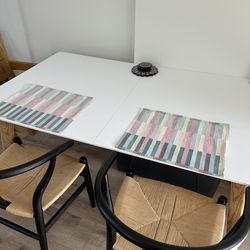 Extendable Dining Table - White & Oak