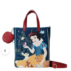 Loungefly Disney Snow White Heritage Quilted Velvet Tote Bag