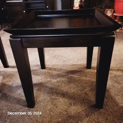 2 Solid Wood square End Tables & Matching Coffee Table