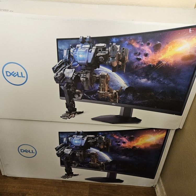 2 Dell Curved 34 Inch High Definition Monitors (NEVER USED)