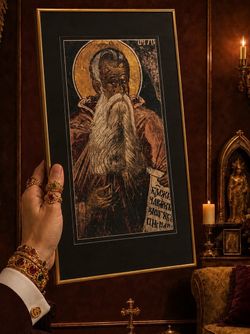 Hermit St. Saint Onuphrius The Great Original Vintage Fine Art Print Bulgaria Medieval Wall Frescoes Church of Saints Sts. Peter and Paul HILLCREST